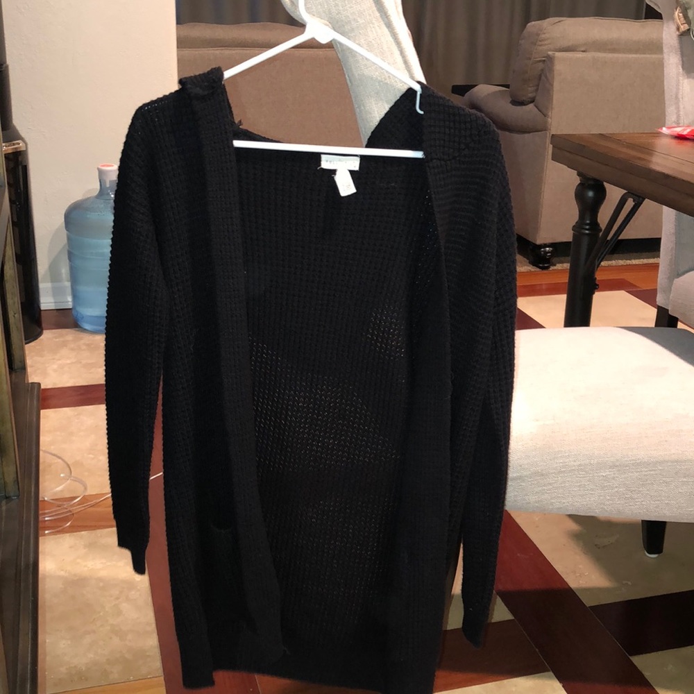TILLYS / FULL TILT black knit hooded cardigan